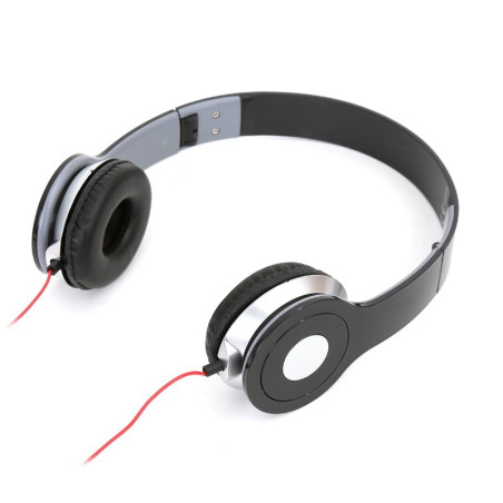 Cuffie stereo superbass con microfono pieghevoli nere