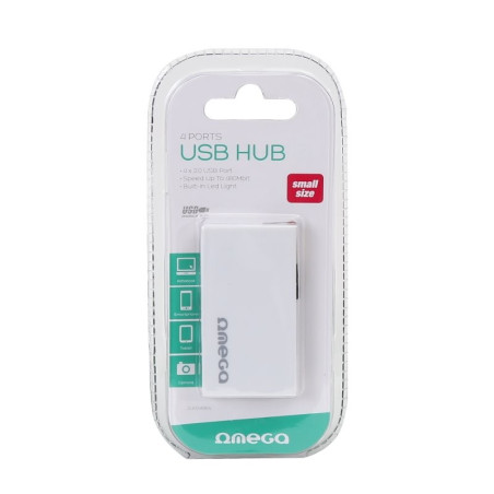 Hub Usb 2.0 4 porte autoalimentato Bianco