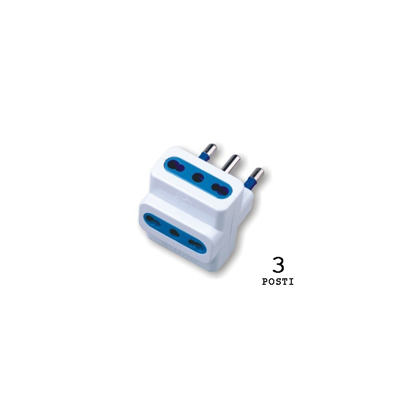 Adattatore presa tripla 16A/250V Max 1500W Adattatore presa tripla 16A/250V Max 1500W