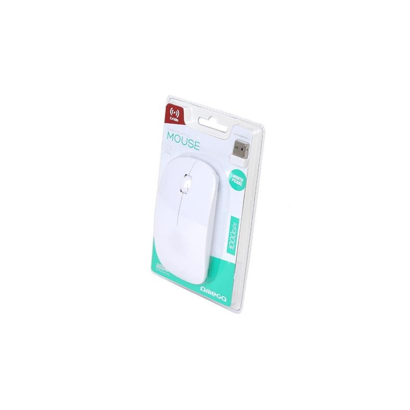 Mouse OM-414 Wireless 2,4GHz 1000dpi Bianco Perla Mouse OM-414 Wireless 2,4GHz 1000dpi Bianco Perla