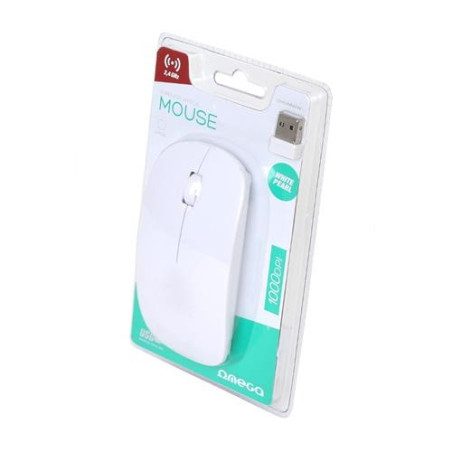 Mouse OM-414 Wireless 2,4GHz 1000dpi Bianco Perla