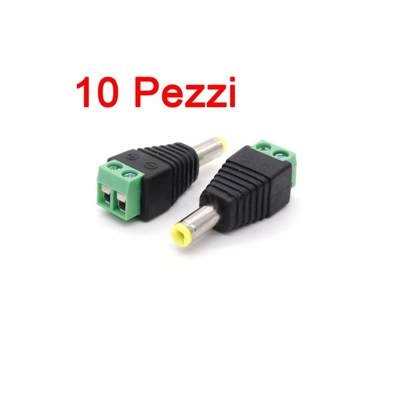 Connettore DC Maschio 2.1 per Alimentazione Telecamera 10PZ