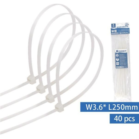 Fascette per cavi in nylon  conf  da 40PZ  3,6x250mm