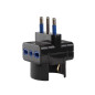 Adattatore presa tripla con schuko 16A/250V Max 1500W Nero