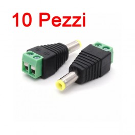 Connettore DC Maschio 2 1 per Alimentazione Telecamera 10PZ