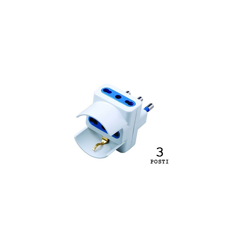 Adattatore presa tripla con schuko 16A/250V Max 1500W Adattatore presa tripla con schuko 16A/250V Max 1500W
