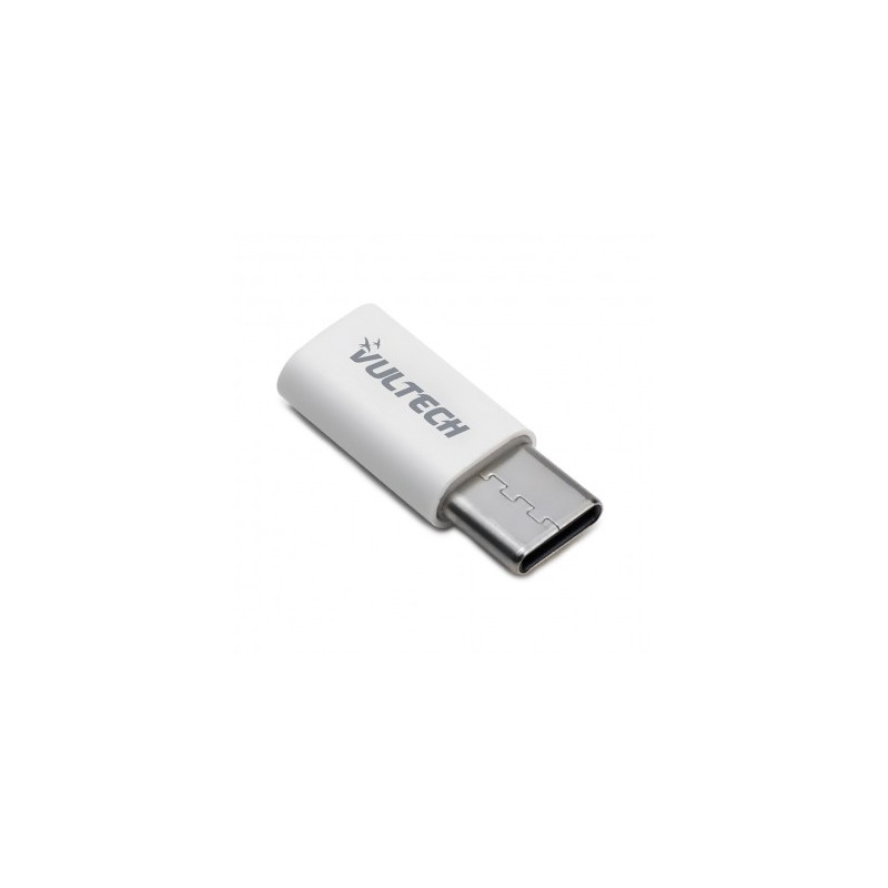 Adattatore Vultech ADP-01P Micro USB to type C Plastica Bian Adattatore Vultech ADP-01P Micro USB to type C Plastica Bian