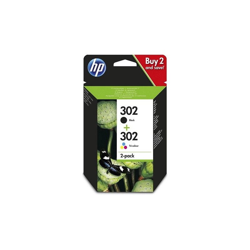 Multipack Cartucce HP 302 Nero e Colore Combo pack X4D37AE Multipack Cartucce HP 302 Nero e Colore Combo pack X4D37AE