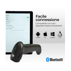 Lettore Barcode Scanner Laser 1D Wireless Bluetooth BC-06WBT