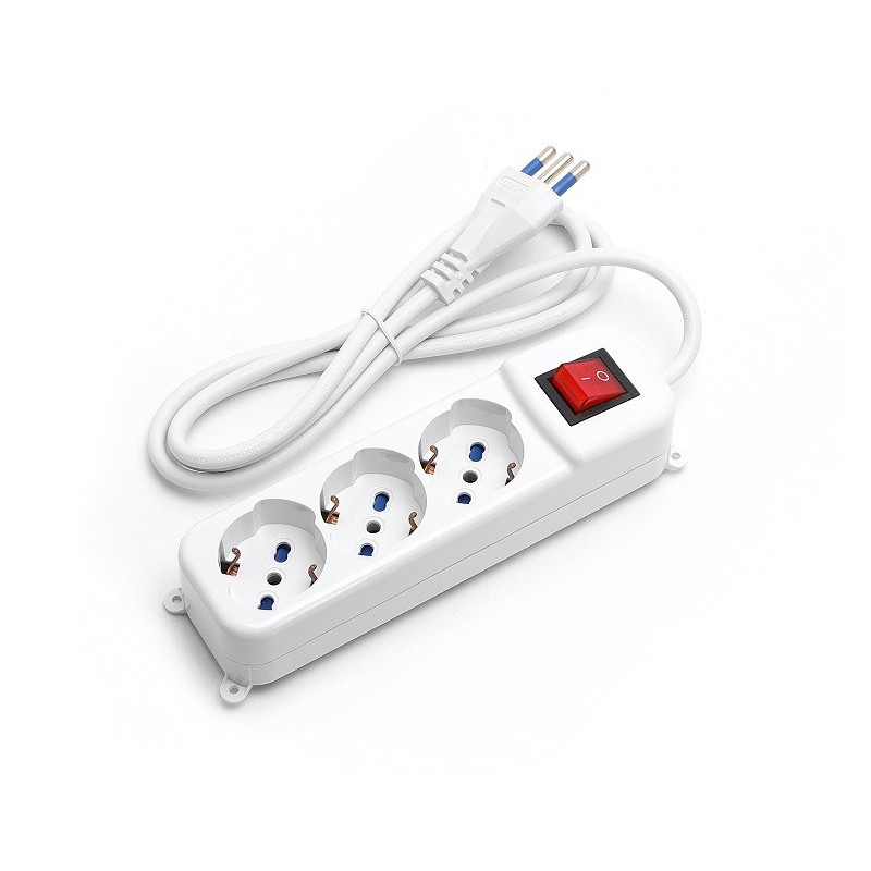 Multipresa Bipasso Schuko 3 posti 16A/250V Max 2500W Multipresa Bipasso Schuko 3 posti 16A/250V Max 2500W