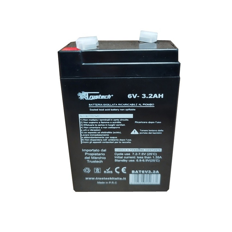 Batteria ermetica al piombo 6V 3,2A per Beghelli
