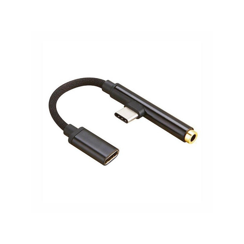 Adattatore 90° 2 in 1 USB Type-C to 3.5mm Aux Jack TR-26252