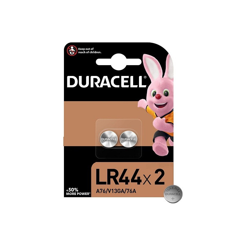 Batteria Alcalina LR44 Duracell 76A/A76/V13GA 1.5V 2PZ Batteria Alcalina LR44 Duracell 76A/A76/V13GA 1.5V 2PZ