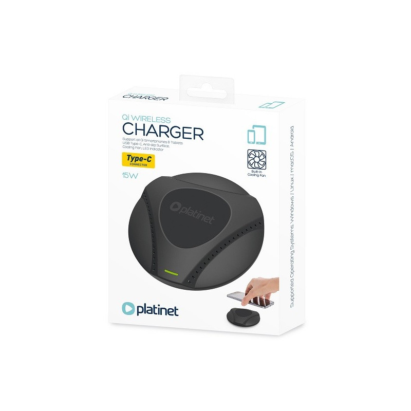 Qi Caricatore Wireless 15W Type C con raffreddametno Qi Caricatore Wireless 15W Type C con raffreddametno
