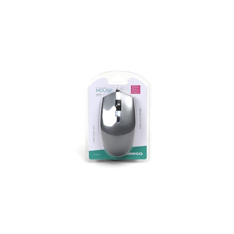 Mouse Ottico con filo OM-0550G 1000/1600/2000DPI Grigio