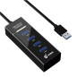 Hub USB 2.0 Cromad con 4 porte USB colore nero Hub USB 2.0 Cromad con 4 porte USB colore nero