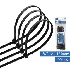 Fascette per cavi in nylon  conf  da 40PZ  3,6x150mm nere