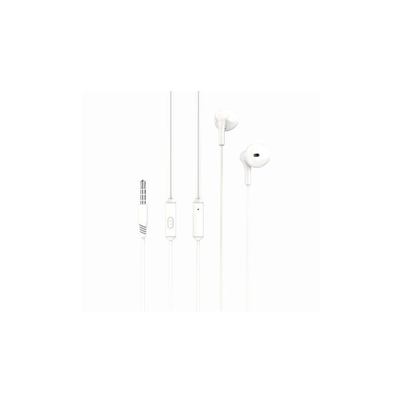 Auricolari XO con microfono, cavo da 1,2m colore bianco Auricolari XO con microfono, cavo da 1,2m colore bianco