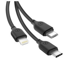 Cavo XO 3in1 ricarica rapida MicroUsb/Type C/Lightning 1mtBk