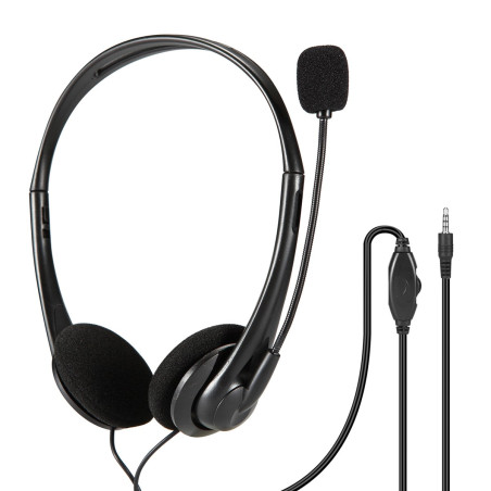 Cuffie stereo con microfono e controllo vol 1Jack 3,5mm Nero