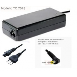 Alimentatore Stabilzz per telecamera TC-7028 12V 5A TN-6001