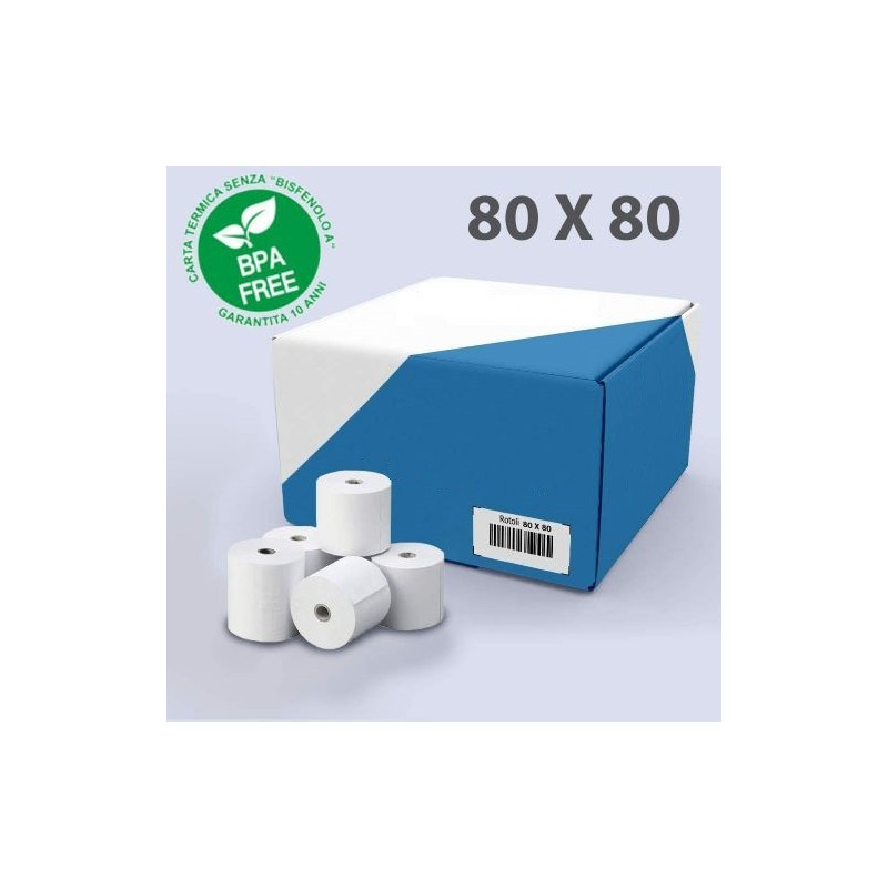 Carta termica rotolo 80x80 10 Rotoli Carta termica rotolo 80x80 10 Rotoli
