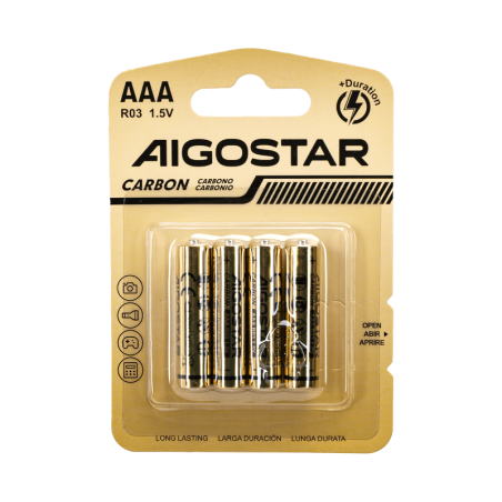 Batterie Aigostar Zinco Carbone AAA LR03 1 5V Blister da 4PZ