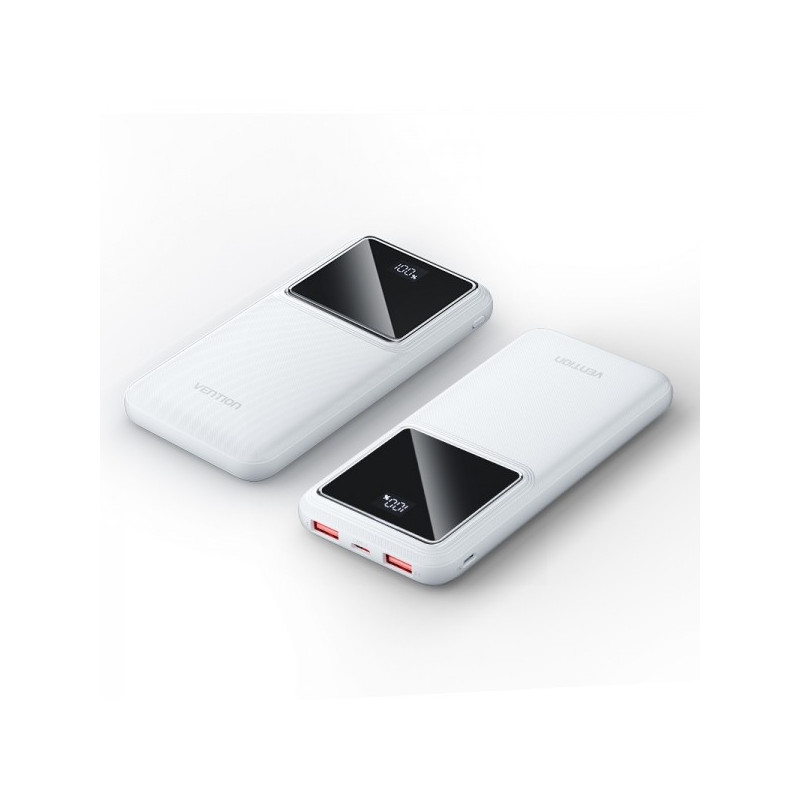 Power Bank batteria ricaricabile Vention 10000mah bianca Power Bank batteria ricaricabile Vention 10000mah bianca