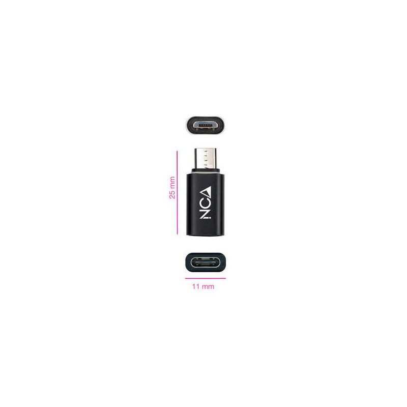 Adattatore nanocavo micro USB/MA USB-C/H Nero Adattatore nanocavo micro USB/MA USB-C/H Nero