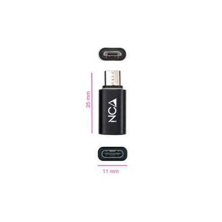 Adattatore nanocavo micro USB MA USB-C H Nero