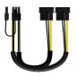 Cavo alim 2x Molex 4pin masch/PCI-E Molex 6+2pin masch 0,20m Cavo alim 2x Molex 4pin masch/PCI-E Molex 6+2pin masch 0,20m