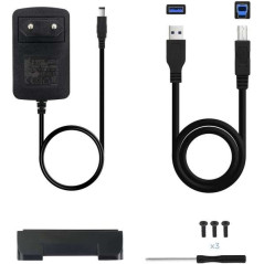Box per HDD esterno SATA USB 3 0 da 3,5  con supporto Nero