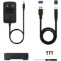 Box per HDD esterno SATA USB 3.0 da 3,5  con supporto Nero