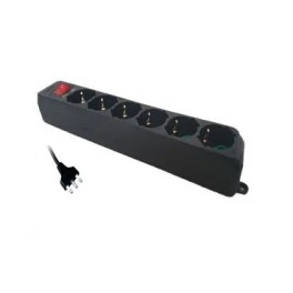 Multipresa Bipasso Schuko 6 posti 16A Nera